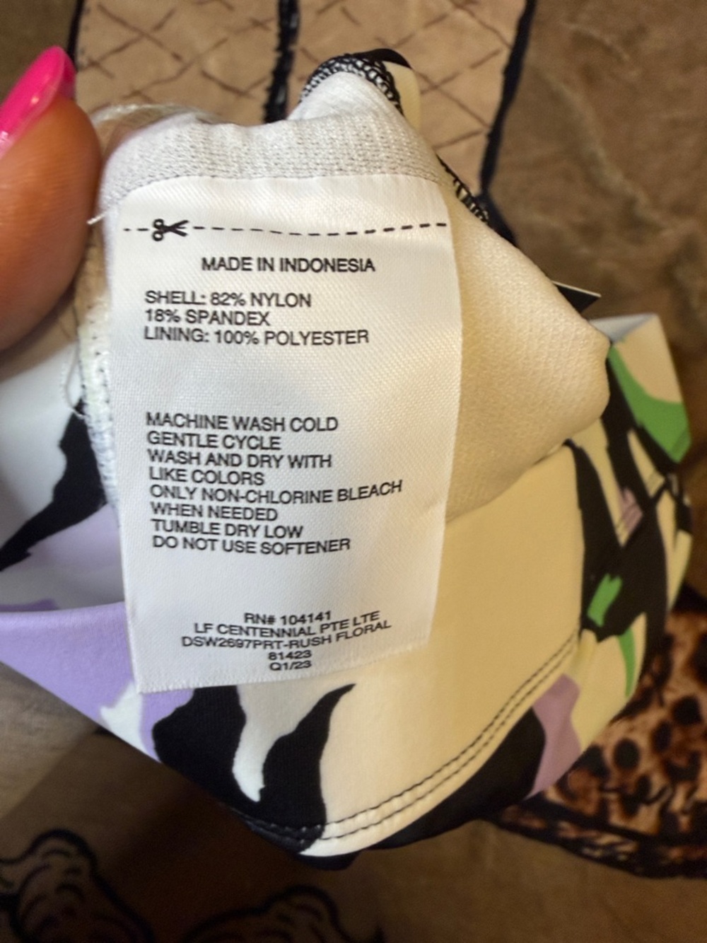 DSG Floral-Print Strappy Swim Top XS - White, Black, Green, Lavender NWT - Picture 2 of 11